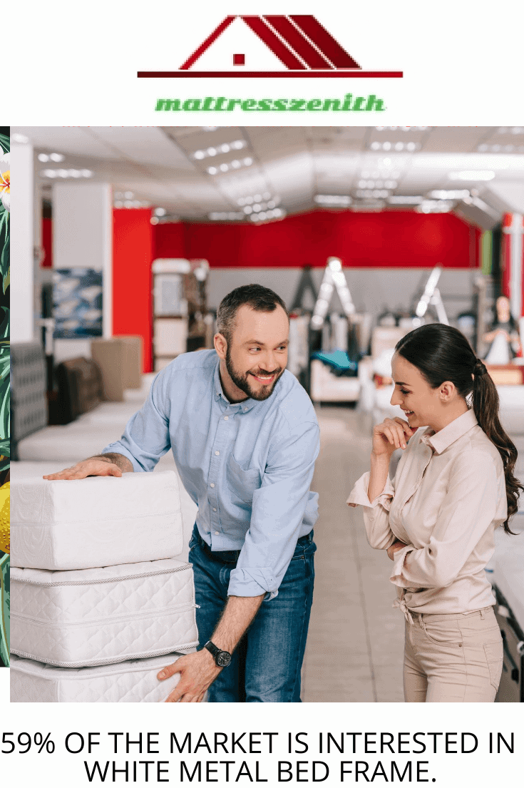 white metal bed frame