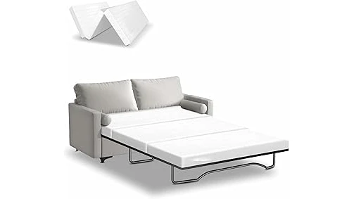 The image shows a comfortable pull-out mattress that is easy to set up.