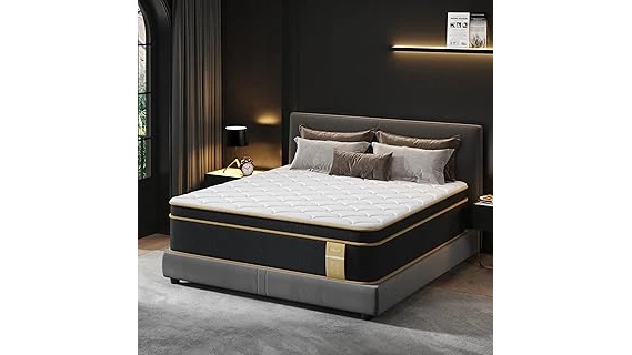 The image shows a person comfortably sleeping on a supportive pocket coil mattress designed for side sleepers.