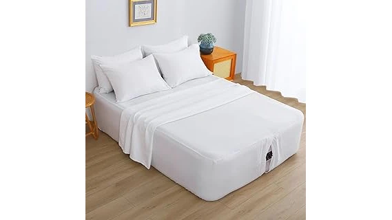 The image shows plush bedding neatly made on a comfortable air mattress, perfect for the best sheets.
