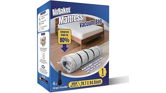 The image shows a collection of sealed mattress vacuum bags, showcasing the Most Popular 21 Mattress Vacuum Bag.