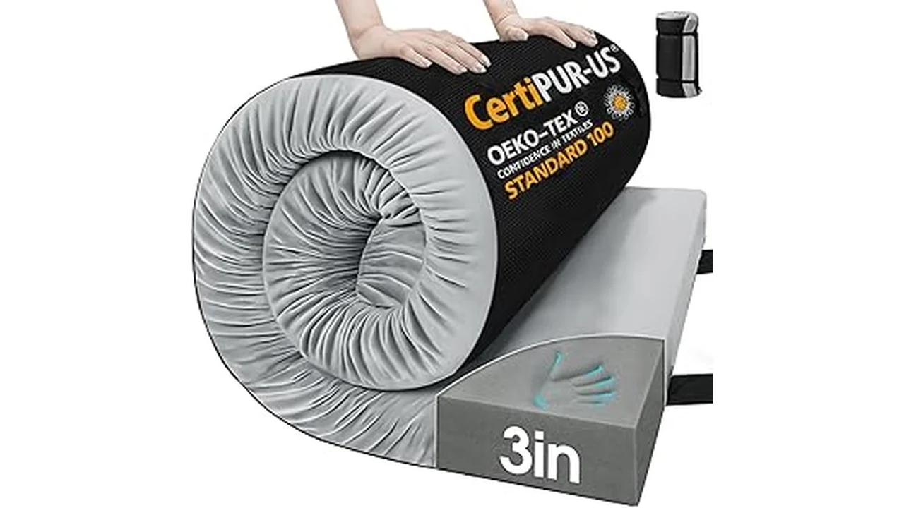 The image shows a collection of mattresses arranged attractively for a review of the best 12 mattresses.