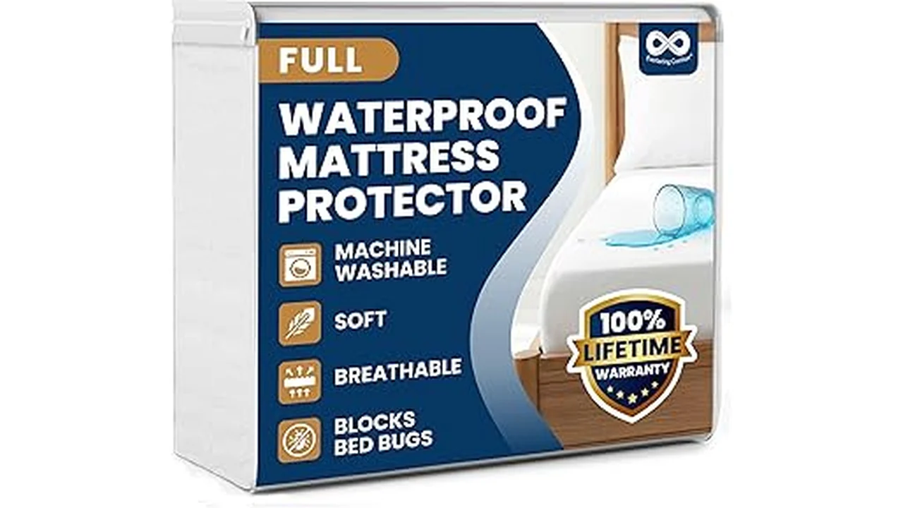 The image shows a plush mattress cover protecting a bed, part of a Best 31 Mattress Cover selection.