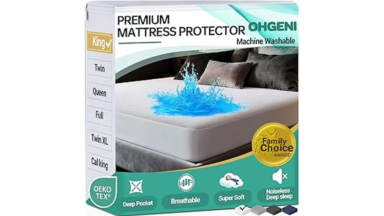 This image shows a waterproof mattress protector providing a clean, protective layer over a mattress.